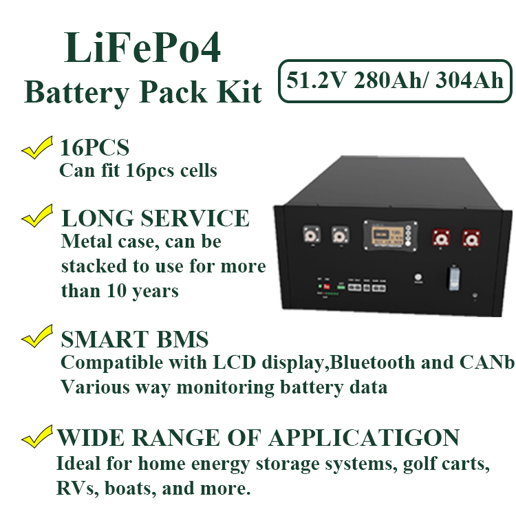 16S 314A JK BMS 16S 200A DIY Power Battery Box For 48V Energy Storage System
