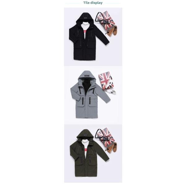 Bilemi Kids Korean Style Oversized Boy Gray Winter Coat Boys Down Jacket Kids Parka
