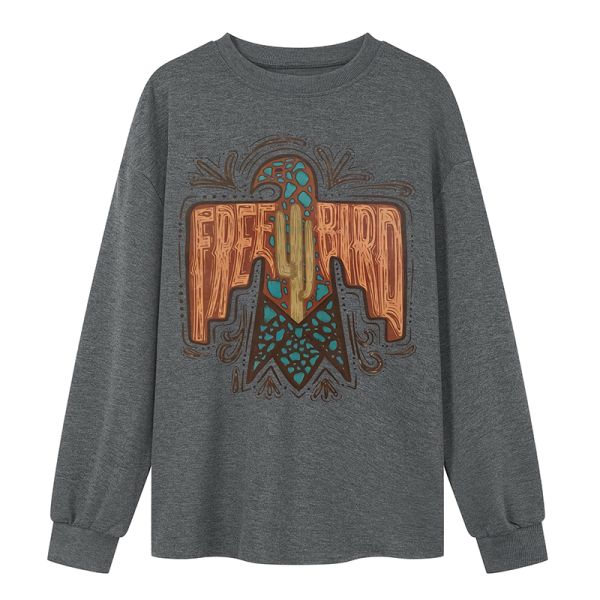 Black Digital Printing Women Tops Fall Winter Custom Letter Print Womens Zip Up Sweater