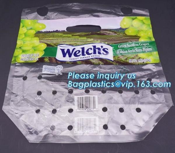 fruit bag for fruit protection, Perforated Better Aseptic Grape Bag, Cherry Bag, Fruit plastic bag, Stand up k fre