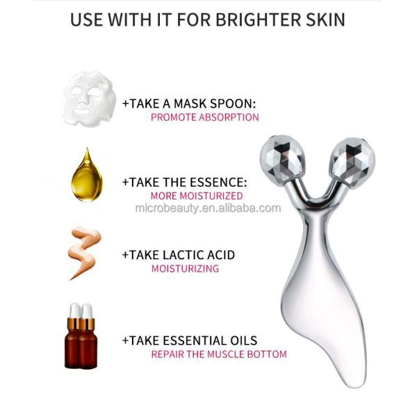 Rouleau de massage facial en alliage de zinc pour lifting et soin de la peau, outil de massage facial naturel avec Guasha