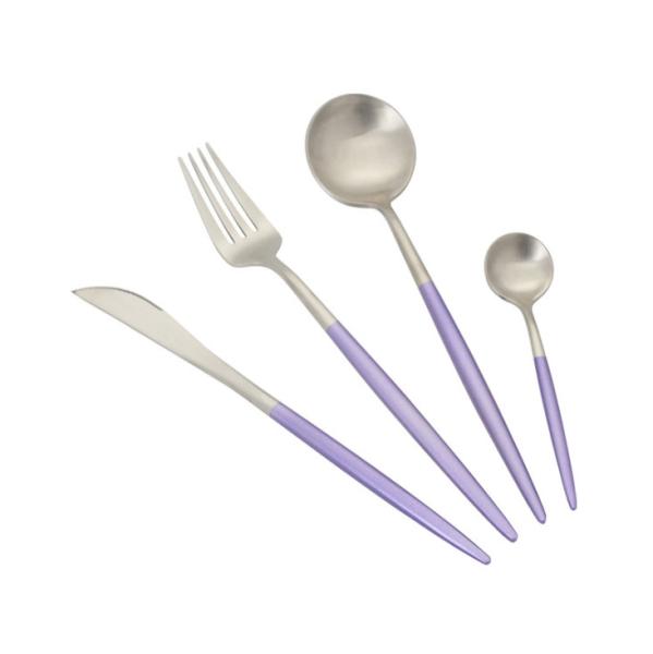Elegant Stainless Steel Cutlery Flatware Set Dinnerware Knife Fork Spoon Colorful