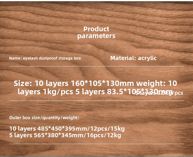Factory Wholesale Acrylic Marble Eyelash Storage Box Grafting Dust-proof Flip-type Display Cosmetic Storage Box