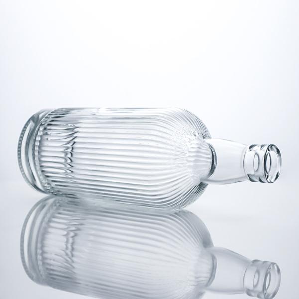 Collier en verre 750 ml Bouteille de vin de luxe transparente vide pour le cognac
