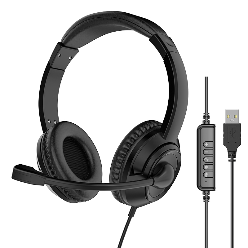 JTY-1026Wired Call Center Headset with  Microphone, 3.5mm/USB/Type‑C Multi‑Interface Over‑Ear Headphone, Volume Control Wired Headset for Office Conference Online Class Home Work,OEM/ODM customization