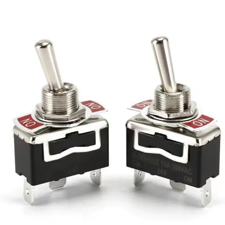 E-TEN1122 3-pin 2-position Screw-on Toggle Switch 1122 rocker switch, 12mm push-button switch, three-pin two-position switch with current-enhancing screw terminals