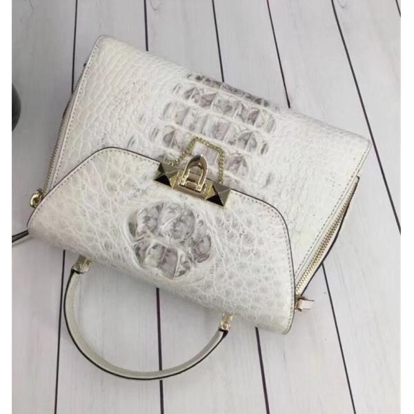 Exotic Genuine Crocodile Skin Woman Orange Purse Authentic Alligator Leather Lady Handbag Female Crossbody Shoulder Bag