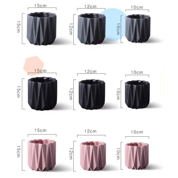 SGS 12x12cm Origami Cute Round Ceramic Plant Containers