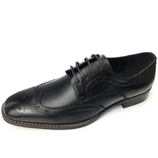 Mens Casual Leather Shoes / Mens Black Oxford Shoes Fashion Italian Style