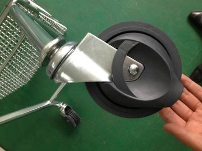 125 mm ball Bearing TPE Trolley Castor Wheels Heavy Duty With disks for travelator