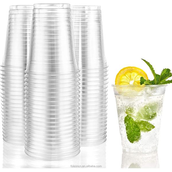 Custom 10/12/14/16/20/24 oz Cold PLA Disposable Cups with Lids Temperature Resistant