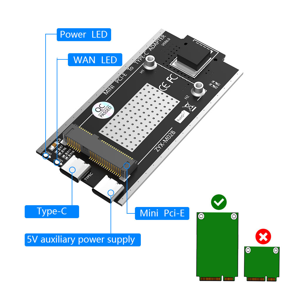 4G беспроводный мини PCI-E к USB 2.0 тип C адаптер ODM
