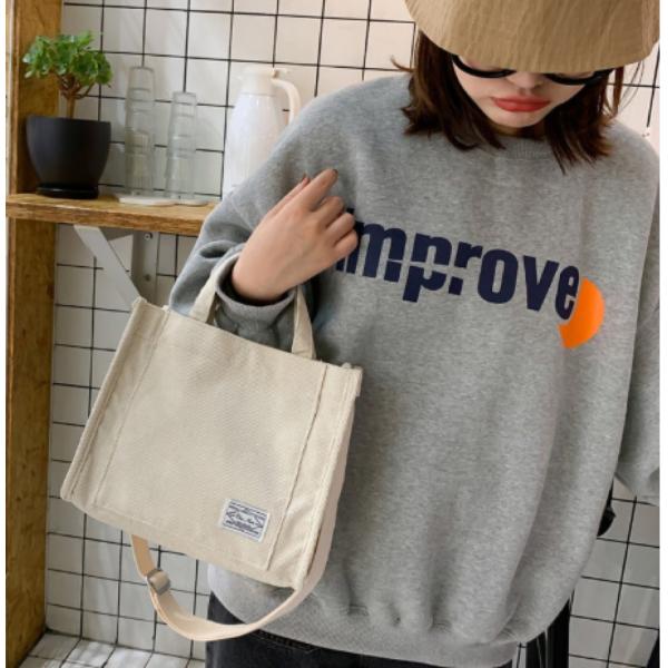Fashion Crossbody Corduroy Tote Bag With Adjustable Strap with Customized Logo