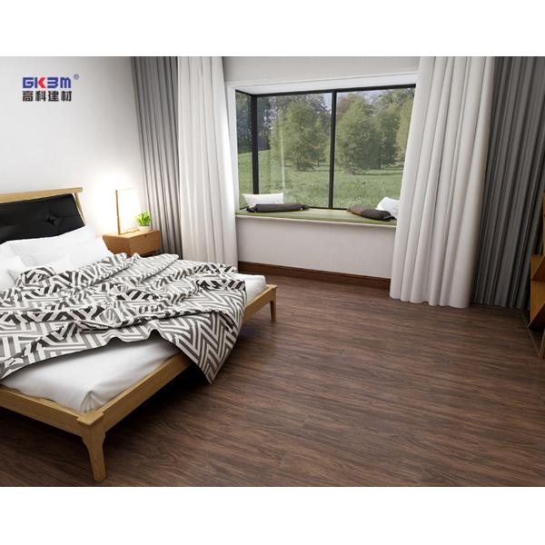 1220x183mm Fireproof SPC Plastic Flooring E0 Formaldehyde Ormosia Henryi Padauk GKBM SY-W3008
