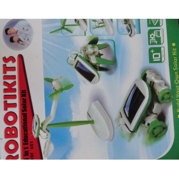 6 in 1 solar toys assembly can be assembled: airboat, windmill, puppy, car, aircraft, rota