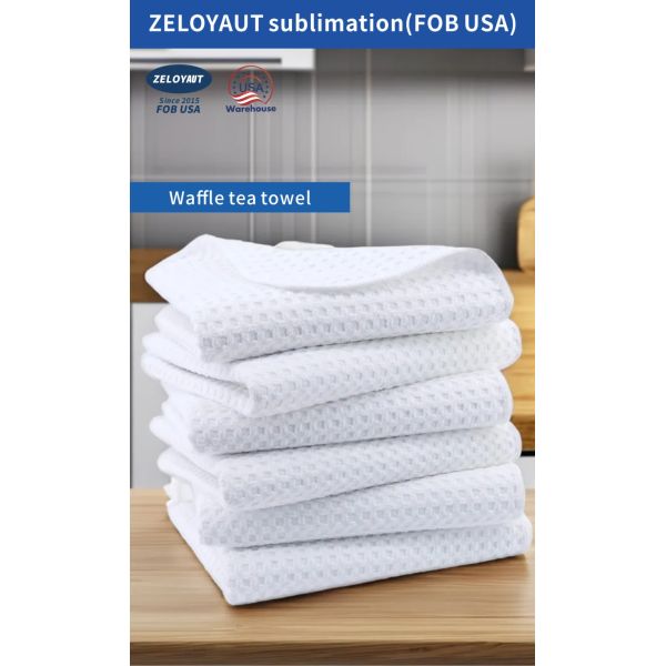 ZELOYAUT USA Warehouse FREE Shipping Sublimation White Towels Cotton/100% Polyester Towels with Printed Logo Blank Custom Logo
