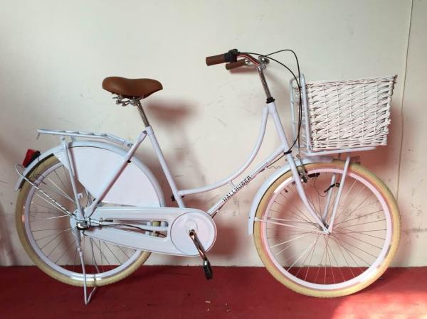 Fashion style white color hi-ten steel  26/28 size elegant retro city bike for lady