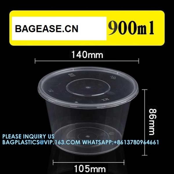 900ml Microwave Plastic Food Packaging Meal Prep Containers,Lunch Box Plastic BPA Free Plastic Bowl