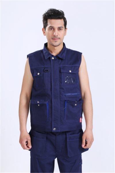 Outdoor YKK Zip Mens Work Uniforms 245g Work Vest Jacket With Flaps