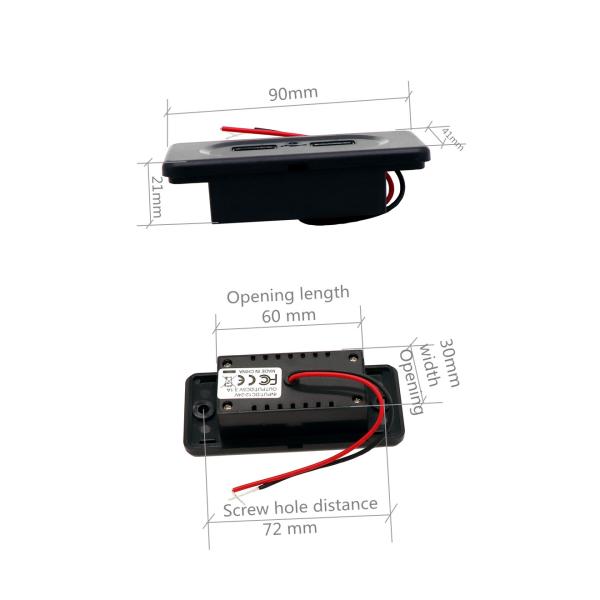 USB charging socket 12V double polar Caravan Marine 12V USB Plug and Socket built-in Mount