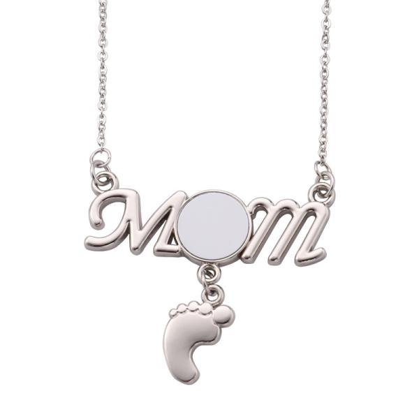 Collier Fête des Mères Maman Collier Sublimation Empreinte de Pied Collier Personnalisé Pour Maman Et Bébé