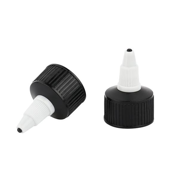 Black Plastic Twist Cap Pointed Nozzle Jelly Cap 24/410 Squeeze Bottle Caps For Glue