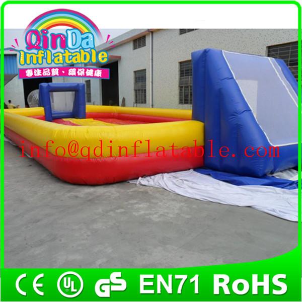 QinDa inflatable soap football field water soccer football field for sale