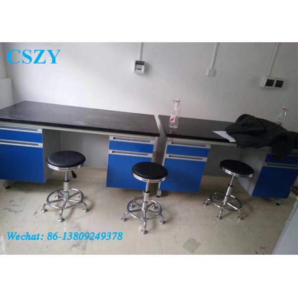 C-Frame Wood Steel Chemical Laboratory Wall Bench With Epoxy Resin Top