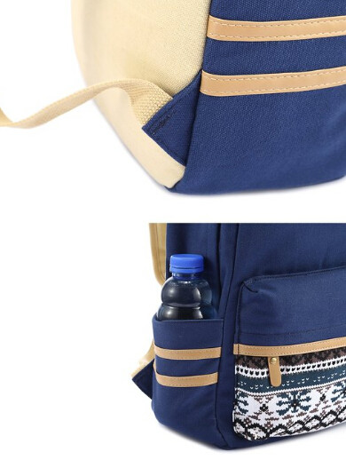 Casual Style Canvas School Bags , Unisex Travel Hiking Backpack Custom Color