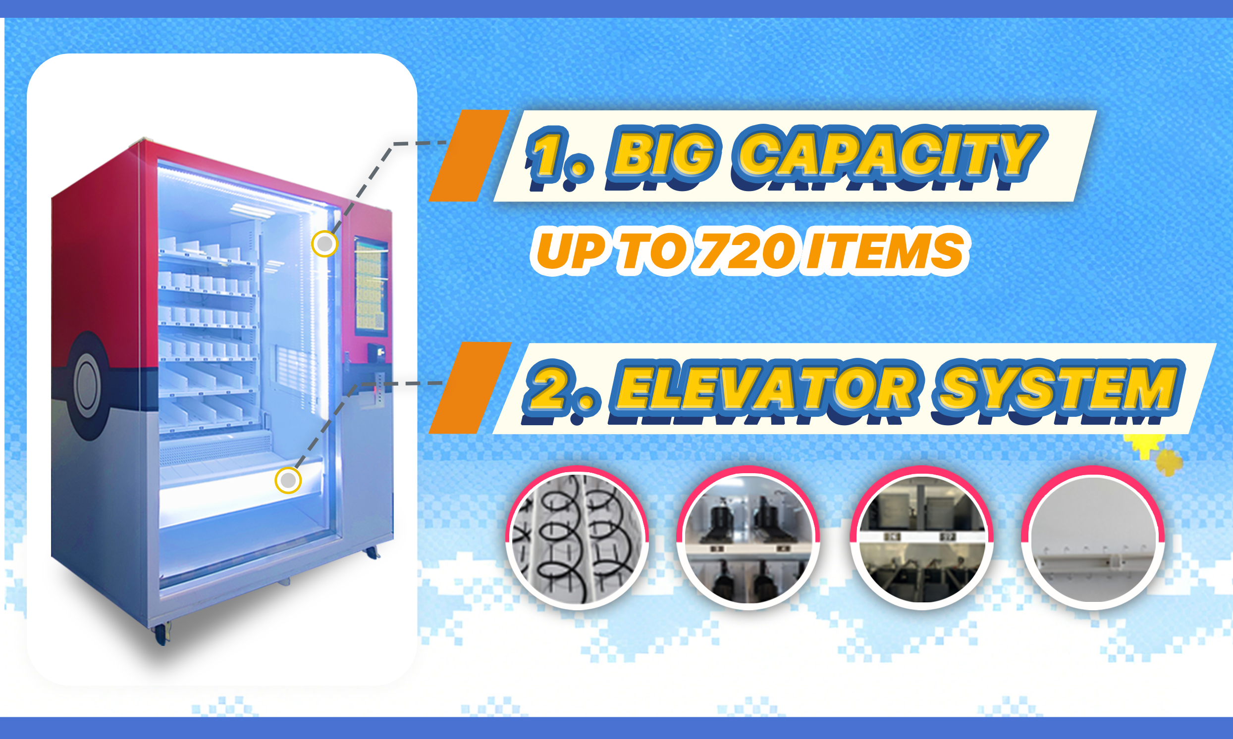 WEIMI Pokémon Trading Card Vending Machine With Elevator System, QR & Card Payment, Touchscreen, Cloud Management