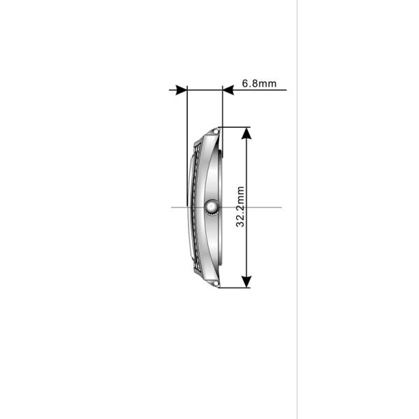 Barrel Shaped Waterproof All Stainless Steel Watch 32mm Women'S Quartz