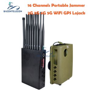 16W Output Power 12000mAh Battery 20m Range Signal Jammer Mobile Phone Blocker