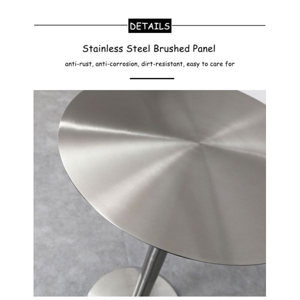 Minimalist Outdoor Leisure Stainless Steel Small Round Table Bar Dining Restaurant Table