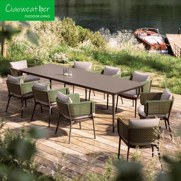 Cadre d'aluminium Design moderne canapé de jardin Chaise en rotin Wicker Tissage de meubles d'extérieur pour hôtel