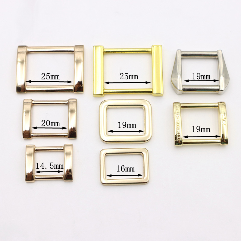20mm Nickel Plated Square Buckle Custom Engrave Logo Flat Metal Alloy buckle