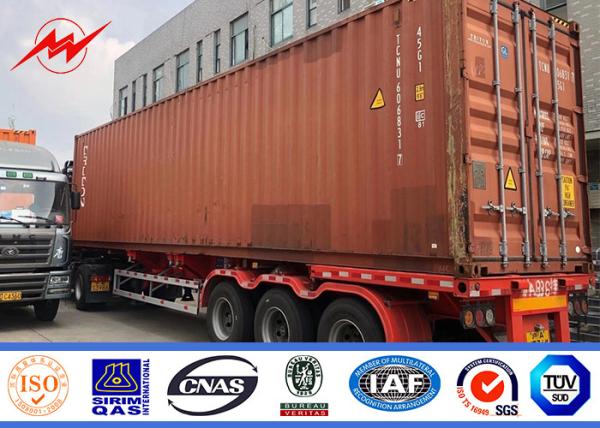 60ft 65ft Bitumen Burial Type Galvanised Steel Tubular Pole For Transmission