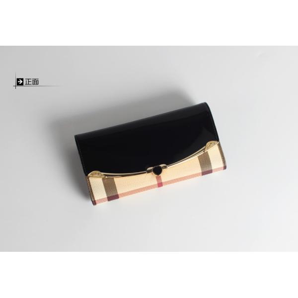 Ms. leather wallet plaid wallet new European and American fashion patent leather wallet long section of high-capacity