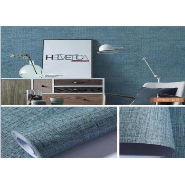 Blue Dark Green Damask Self Adhesive Wallpaper Mould - Proof Weave Textured