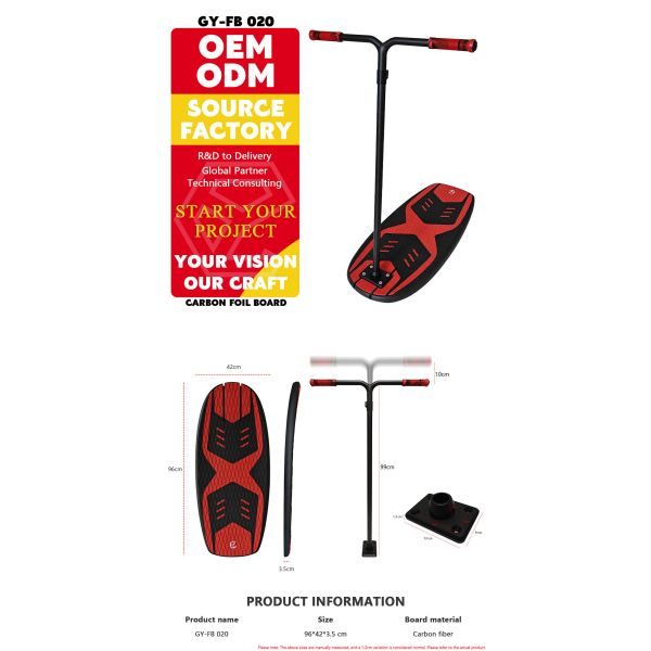 Detachable Stand Up Paddle Foil 95cm Pumping Fiber Surfboard With Handlebar