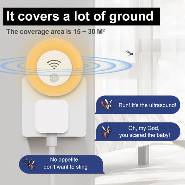 Hot Selling Electronic LED Lamp Night Light Pest Control, Home Indoor Plug In Mosquito Repellent Ultrasonic Pest Repelle