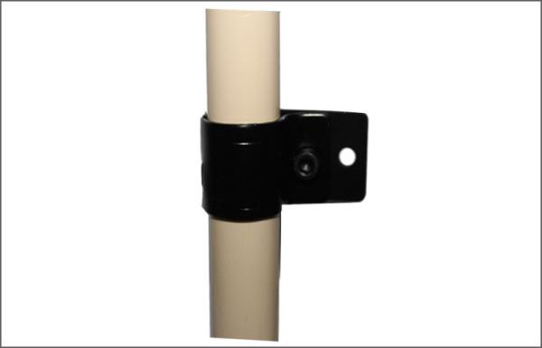 Electrophoretic Pipe Clamp Joints , Pipe Rack Stamping Black Metal Pipe Joints