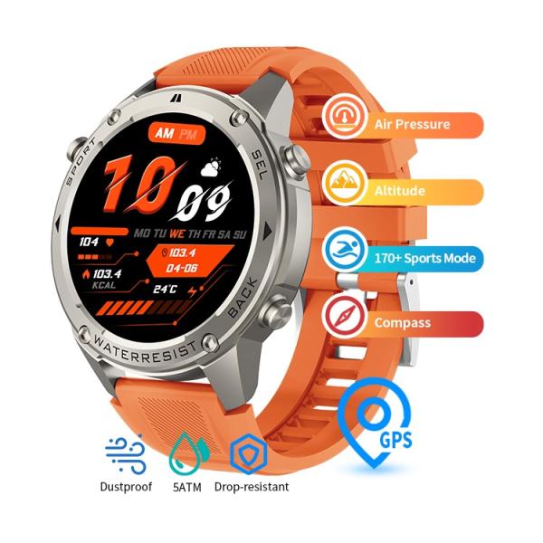 Reloj inteligente BT Call para hombres 2025 con pantalla AMOLED de 1.43 y GPS