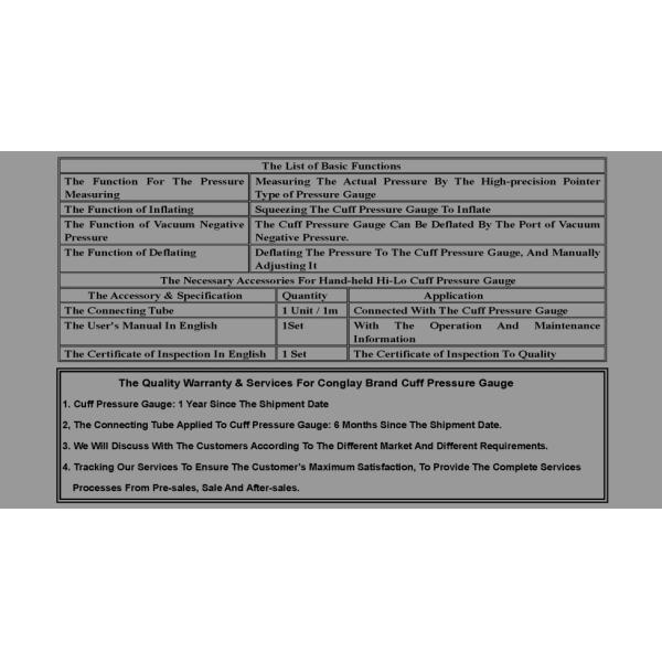 Манометр надувания манжеты CIM Range 0 ~ 120cmh2o для ETT LMA