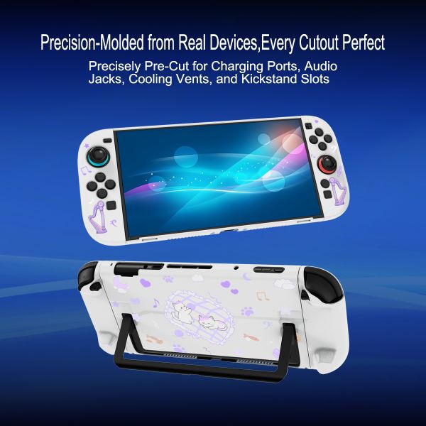 Soft Cream White Split-Face Protective PC Case - Cute Cartoon Girl Design for Nintendo Switch 2
