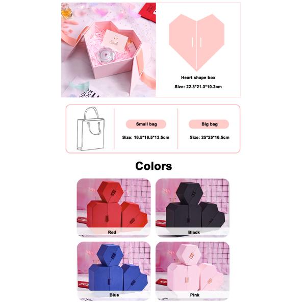 Сердце подарка дня Святого Валентина коробки изготовленного на заказ картона упаковывая оптовое сформировало подарочную коробку с лентой