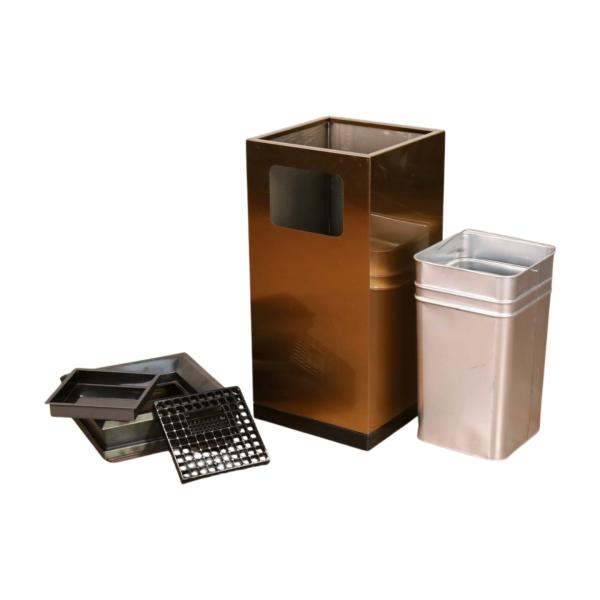 Newest Hot Sale Rectangular Lobby Standing Trash Bin Stainless Steel Commercial Trash Can Bin for Hotel