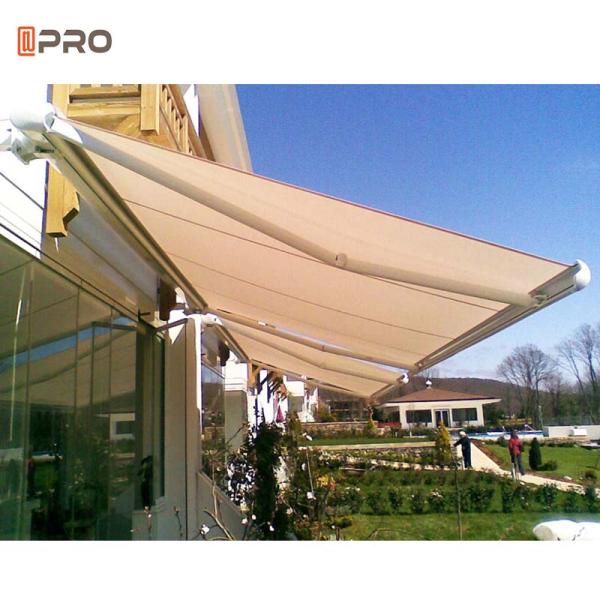 Motorized Modern Aluminum Pergola Awning Cassette 6M Wall Mount Folding Arm