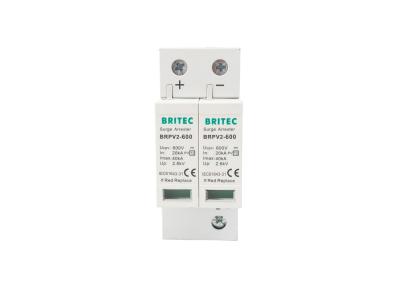 2 Pole 600v Power Spd Surge Protective Device Ce Tuv Brpv 2p 20-40ka Surge Arrester