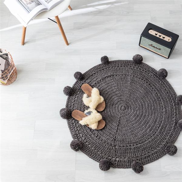 Y-W Blocking Mats for Knitting Washable Floral Kids Rug Modern Nordic Style Cotton Carpet for Children's Room Home Use