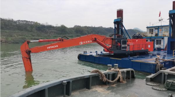 Excavator Long Reach Boom , Excavator Long Reach Attachment For Hitachi Doosan